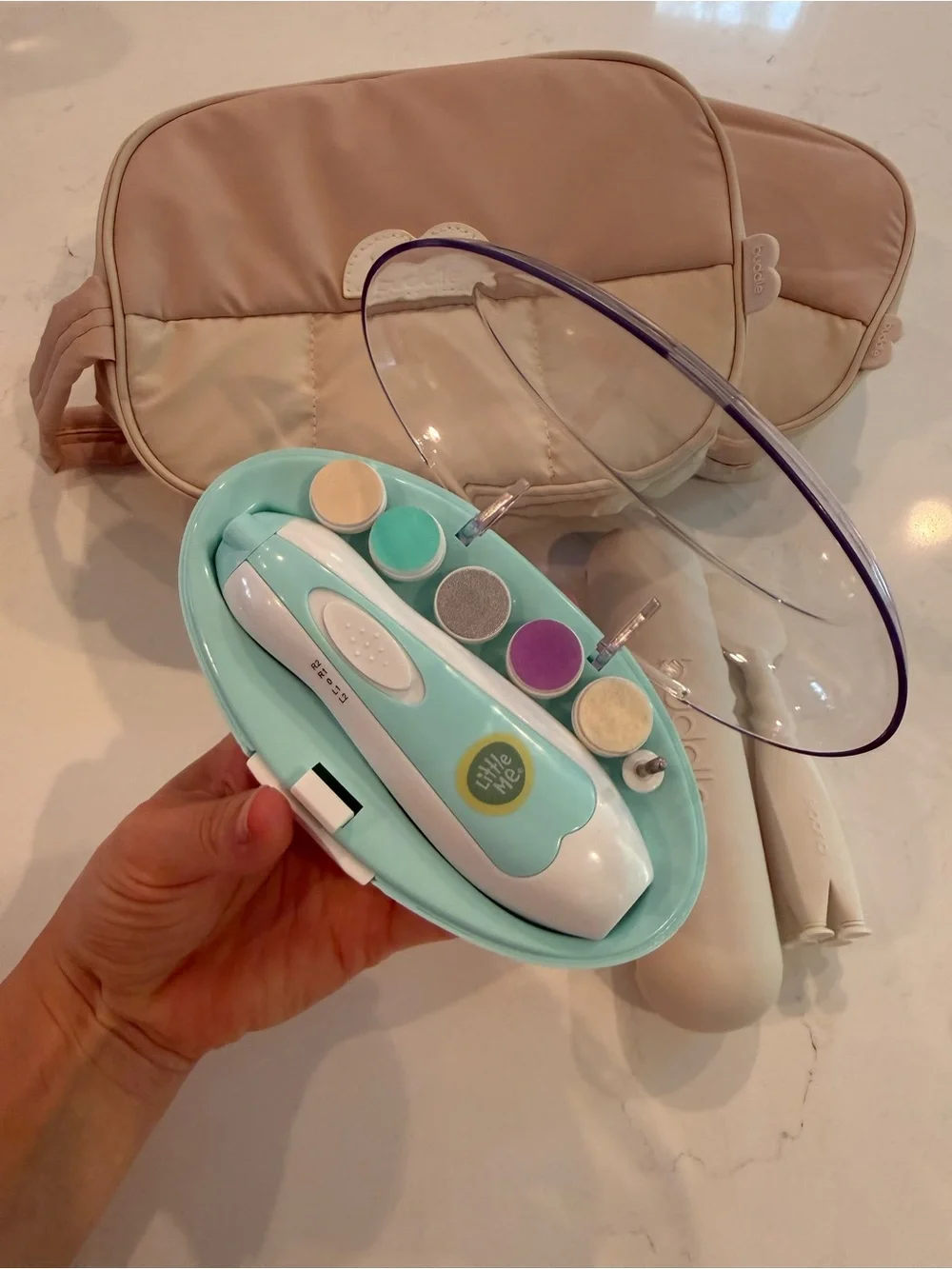 Buddle Diaper Cream Spatula and Little Me Electric Baby Nail Trimmer Kit